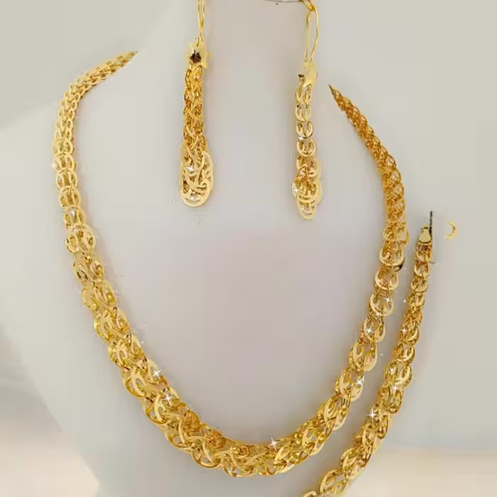 نیم ست طرح طلا بیروتی شیک و جذاب مشابه طلا و مجلسی قیمت پارسال هست نخری ضرر کردی کاری پرفروش همه خانمها دوسش دارن