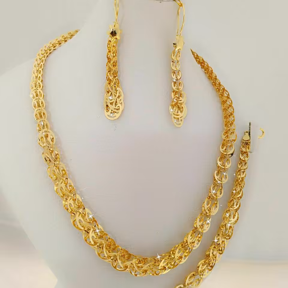 نیم ست طرح طلا بیروتی شیک و جذاب مشابه طلا و مجلسی قیمت پارسال هست نخری ضرر کردی کاری پرفروش همه خانمها دوسش دارن