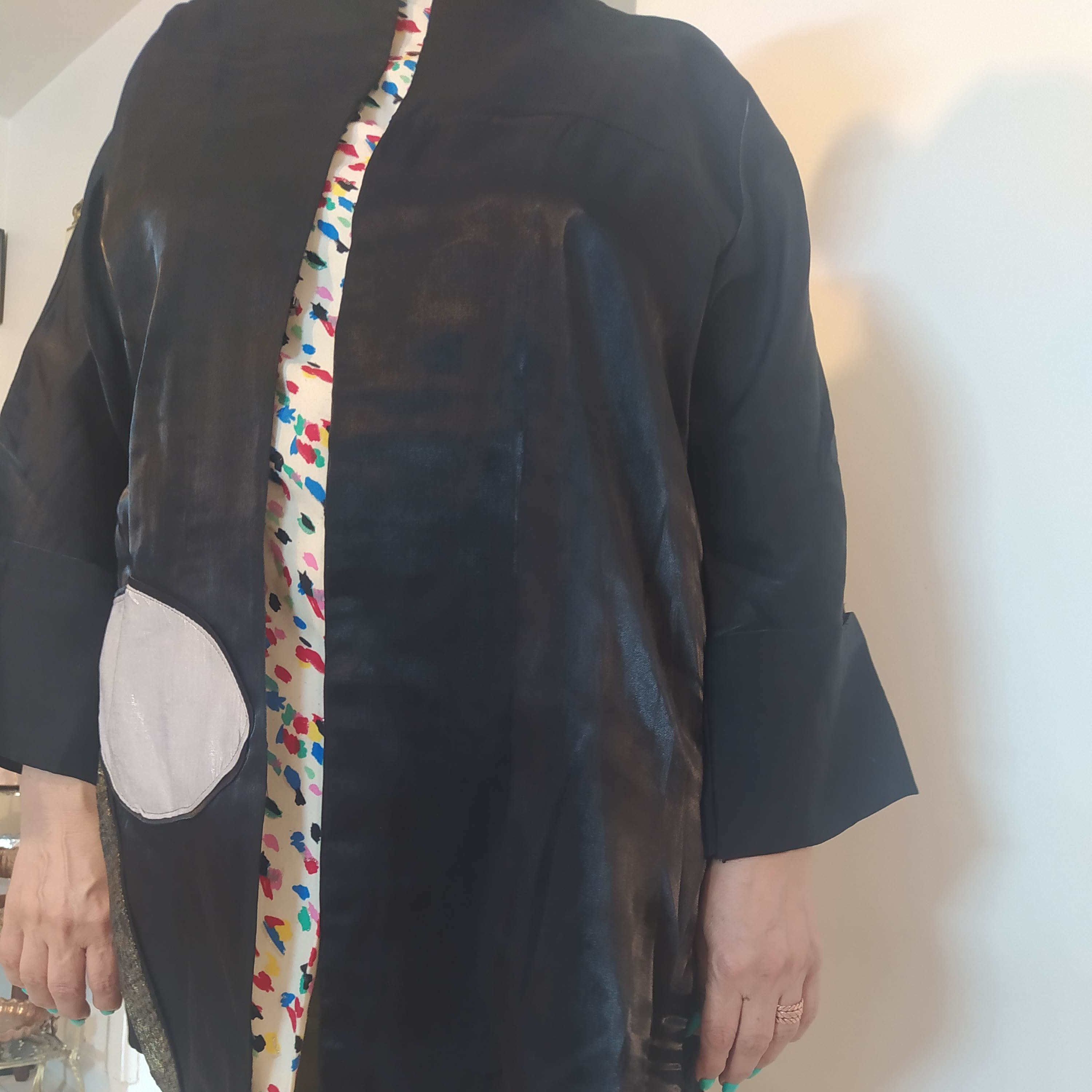 مانتو کتان کریستال مزونی تیکه دوزی شده