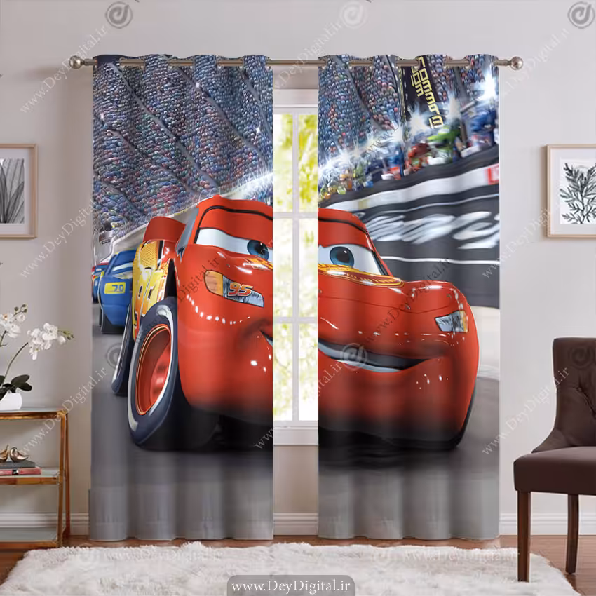 پرده طرح ماشین کارتونی برای اتاق کودک PK-6632