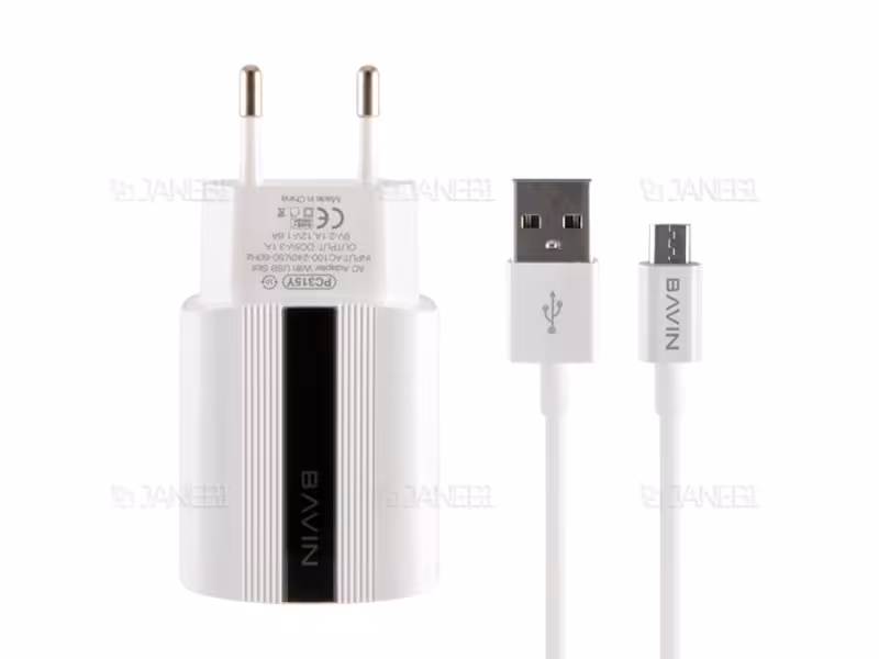 شارژر دیواری سریع و کابل میکرو یو اس بی باوین Bavin PC315Y Micro USB Charger