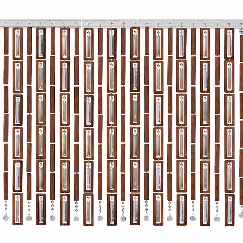 پرده آویز ترکیبی چوب و کریستال مدل آریا عرض120 ارتفاع 150 سانتیمتر(سفید)