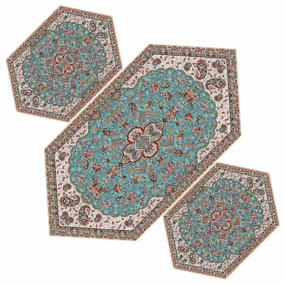 سرویس سه تکه ترمه حسینی ابریشم طرح شاه عباسی617