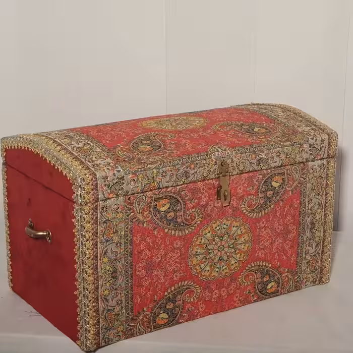 صندوقچه سنتی با پارچه ترمه طرح افشار  تحویل در باربری مقصد 