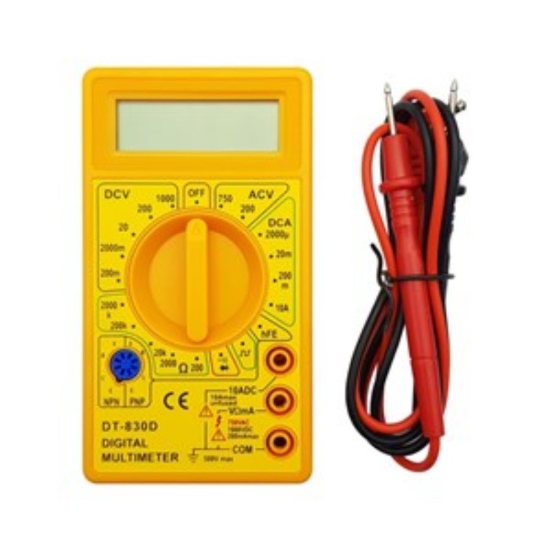 مولتی متر دیجیتالی ( اهم متر) مدلDT-830D رنگ زرد