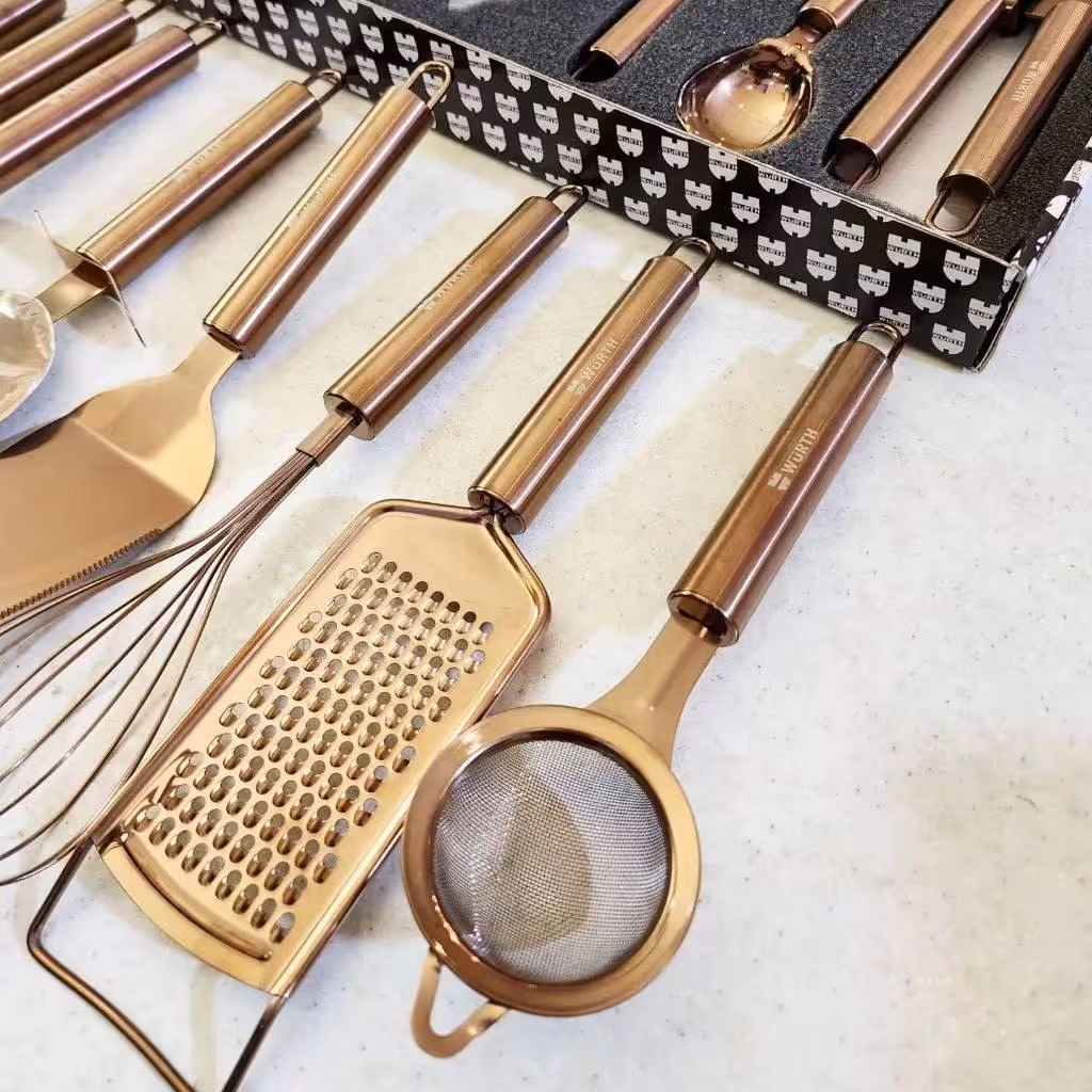 ست ابزار آشپزخانه هشت پارچه رزگلد