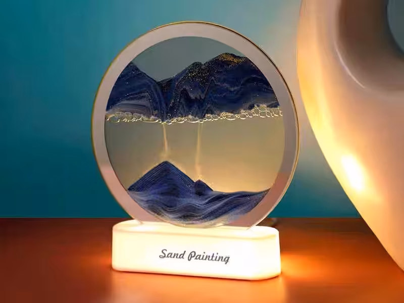 چراغ شب تزیینی سه بعدی شن و ماسه Quicksand Painting Hourglass Ornament Lamp 3d AX-218