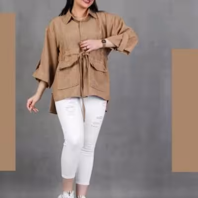 مانتو اسپرت زنانه بابوس مدل مانتو کمر گت1265