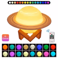 آباژور رومیزی سیاره زحل متوسط مولتی کالر حسگرصدا و ریتم موسیقی مدل M4