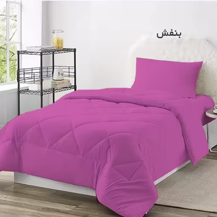 سرویس روتختی چیداری مدل تک رنگ یک نفره سه تکه رنگ بنفش عرض 90