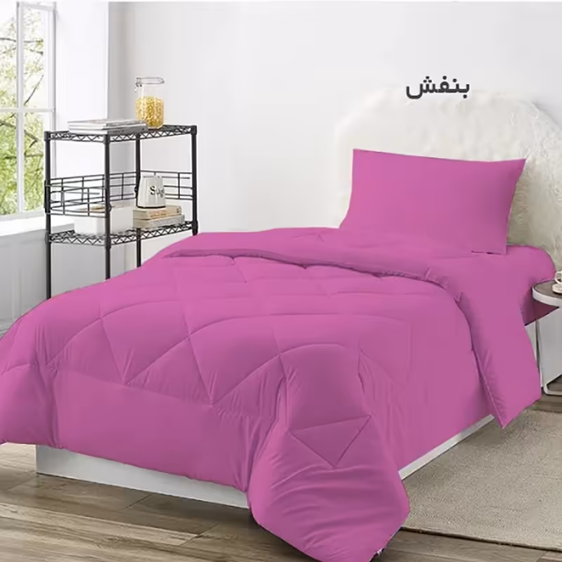 سرویس روتختی چیداری مدل تک رنگ یک نفره سه تکه رنگ بنفش عرض 90