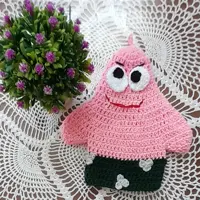 لیف حمام  دست بافت طرح پاتریک دوست باب اسفنجی و کودکان  