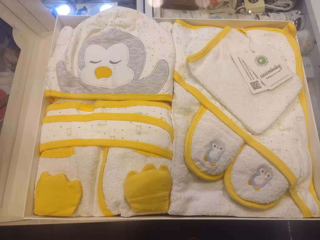 سرویس حوله نوزادی ciccimbaby اصل ترکیه چهار تکه پسرانه ciccimbaby towel