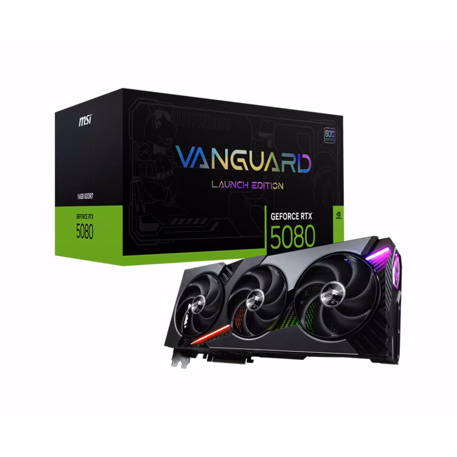 کارت گرافیک MSI RTX 5080 16G Vanguard SOC Launch Edition