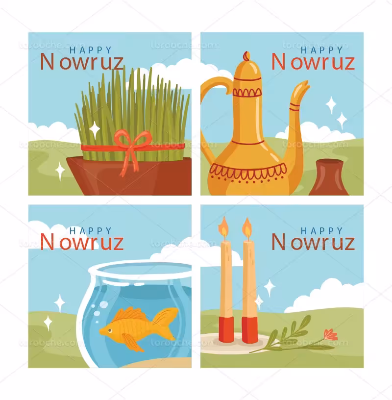 وکتور بنر اینستاگرام تبریک سال جدید | گرافیک با طعم تربچه