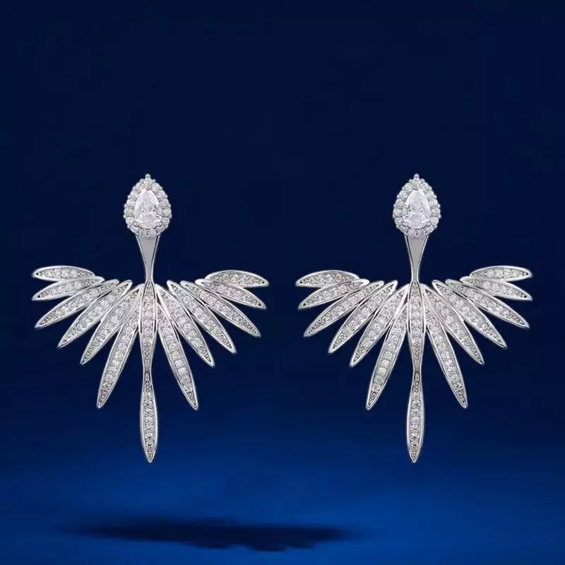 گوشواره طرح پرنده نگین دار کدE410