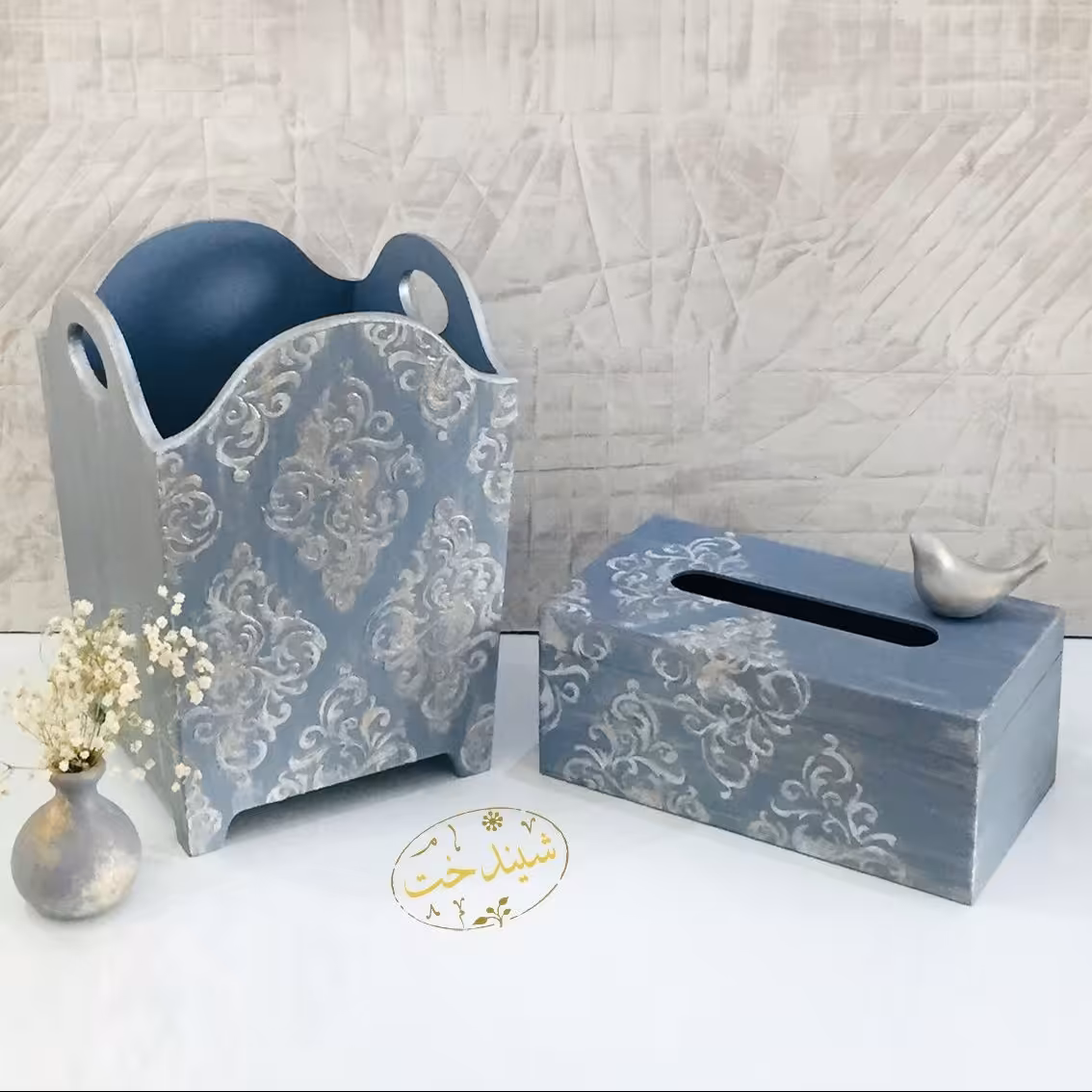 ست سطل و جعبه دستمال