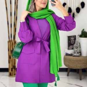 مانتو زنانه داکرون پرنیانی مدل مانتو جیب دار