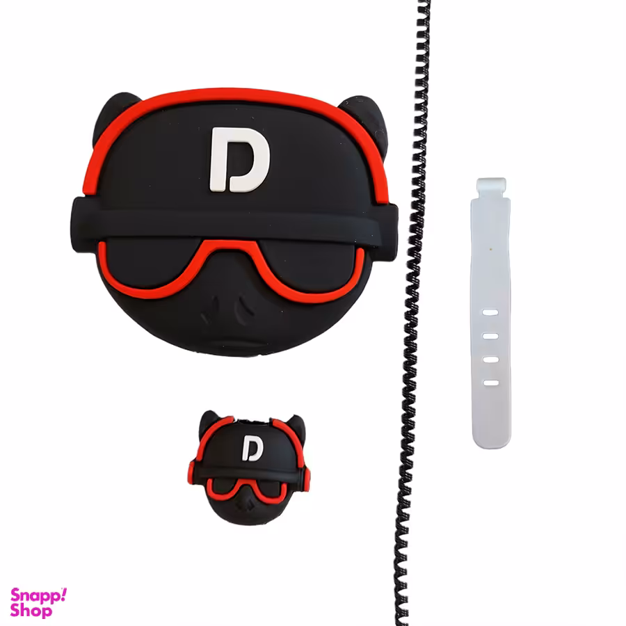 محافظ کابل طرح فانتزی مدل Bulldog به همراه محافظ شارژر دیواری مجموعه 4 عددی