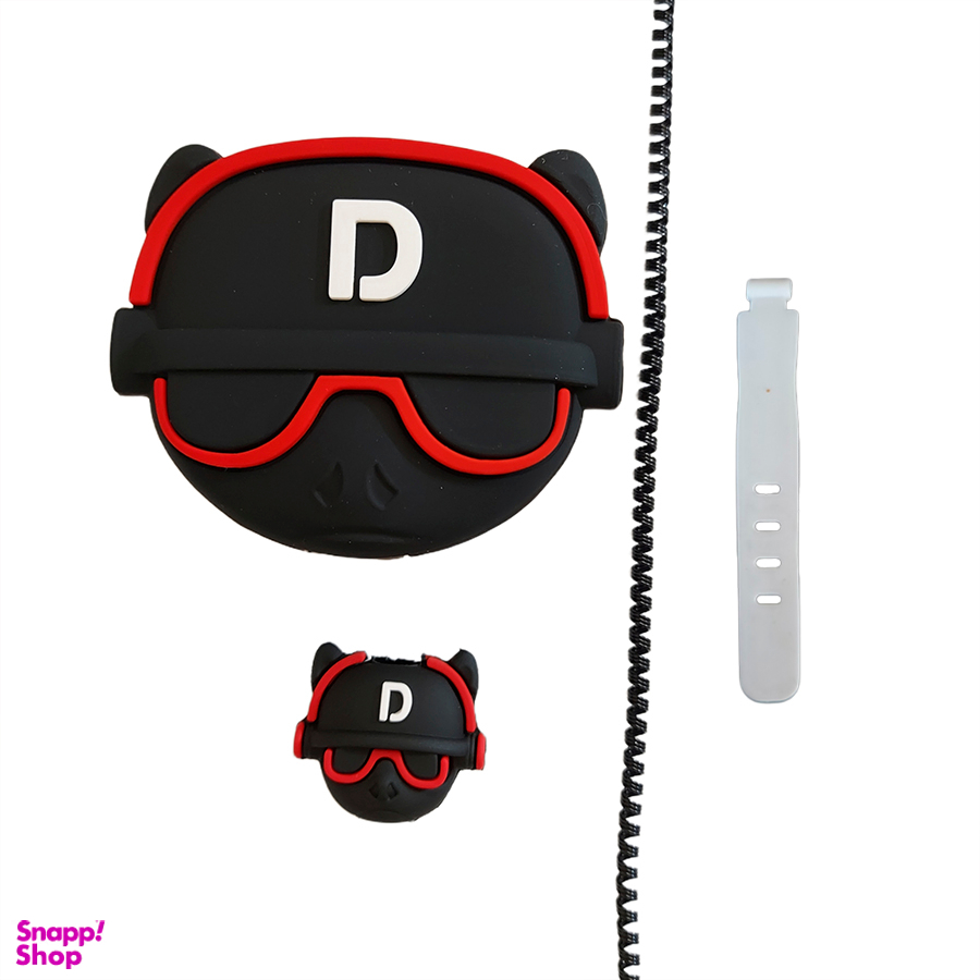 محافظ کابل طرح فانتزی مدل Bulldog به همراه محافظ شارژر دیواری مجموعه 4 عددی