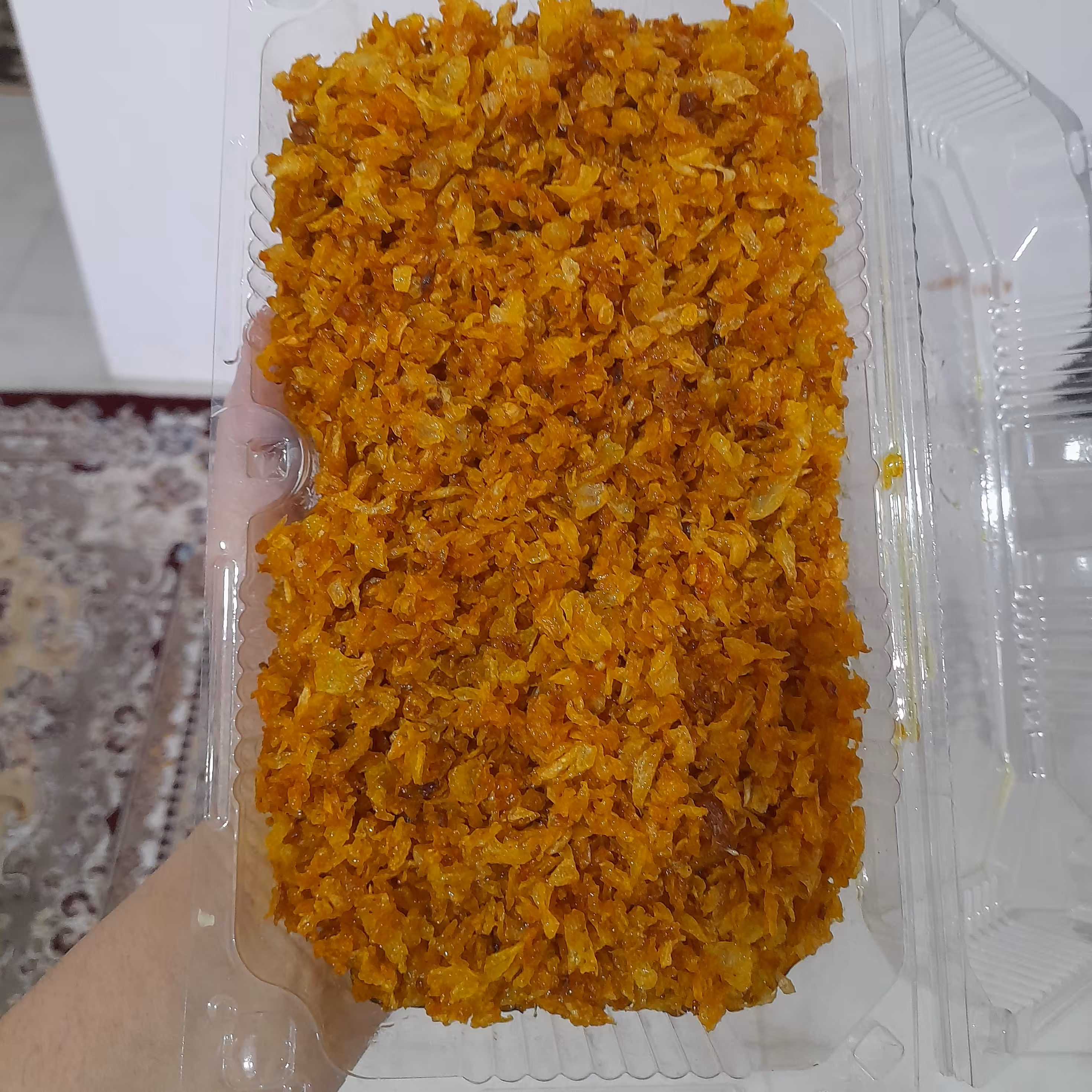 پیاز نگینی سرخ شده زعفرونی تازه وارگانیک خانگی بابهترین کیفیت طبق شما بصورت تازه آماده میشه دوروزقبل سفارش بدید