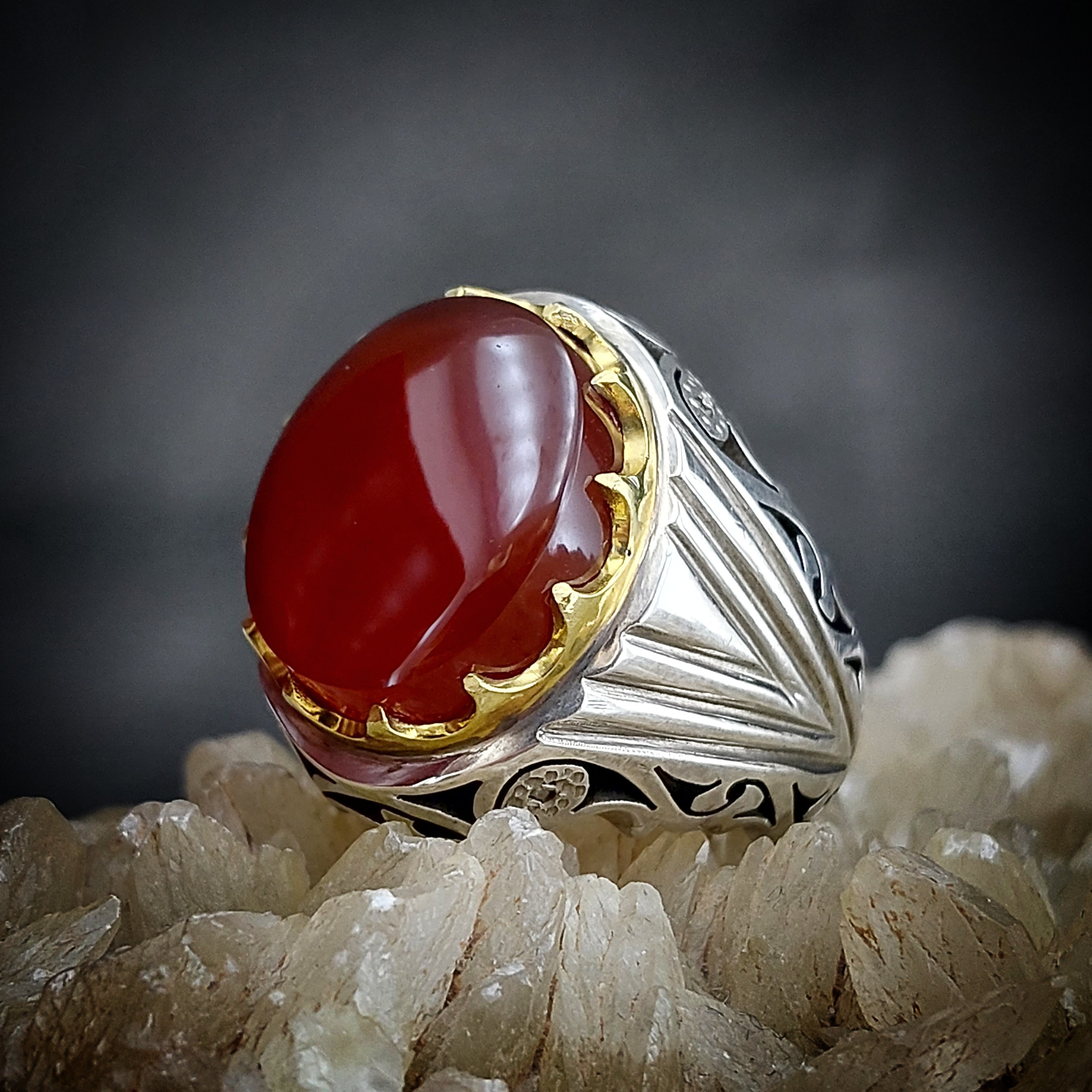 انگشتر نقره عقیق یمن کد 11