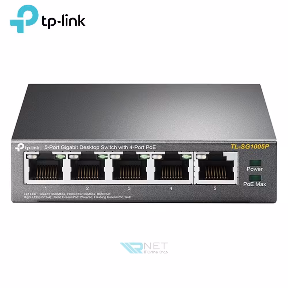 سوئیچ شبکه 5 پورت گیگابیت_4 پورت POE تی پی لینک مدل TL-SG1005P