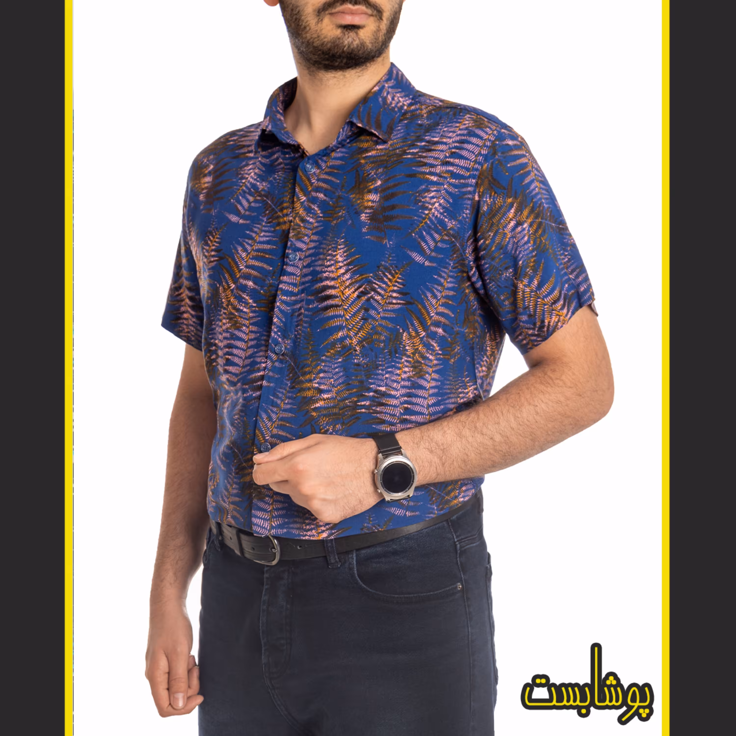 پیراهن مردانه کد 0015 جنس نخی در دو طرح فانتزی 