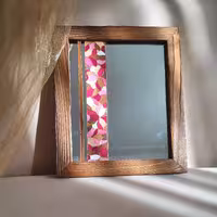 آینه ویترای ، آینه صنایع دستی، آینه نقاشی شده دارای قاب چوبی