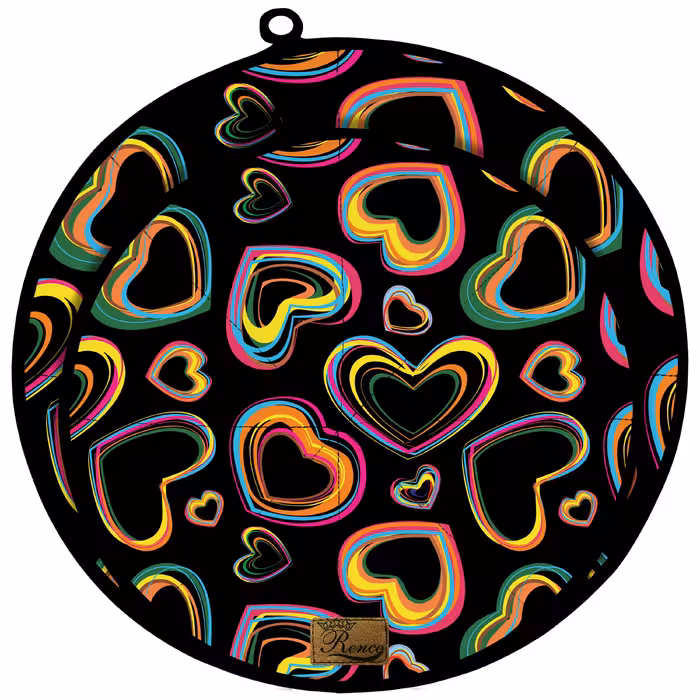 دمکنی ست دو تکه پارچه ای مخمل دو رو چاپ طرح قلب رنگی سایز 25 و 30 مدل B1-1004 شرکت رنس