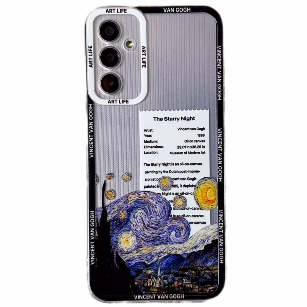 قاب نقاشی شب های پر ستاره ونگوگ ژله ای محافظ دار سبک و خوش دست 