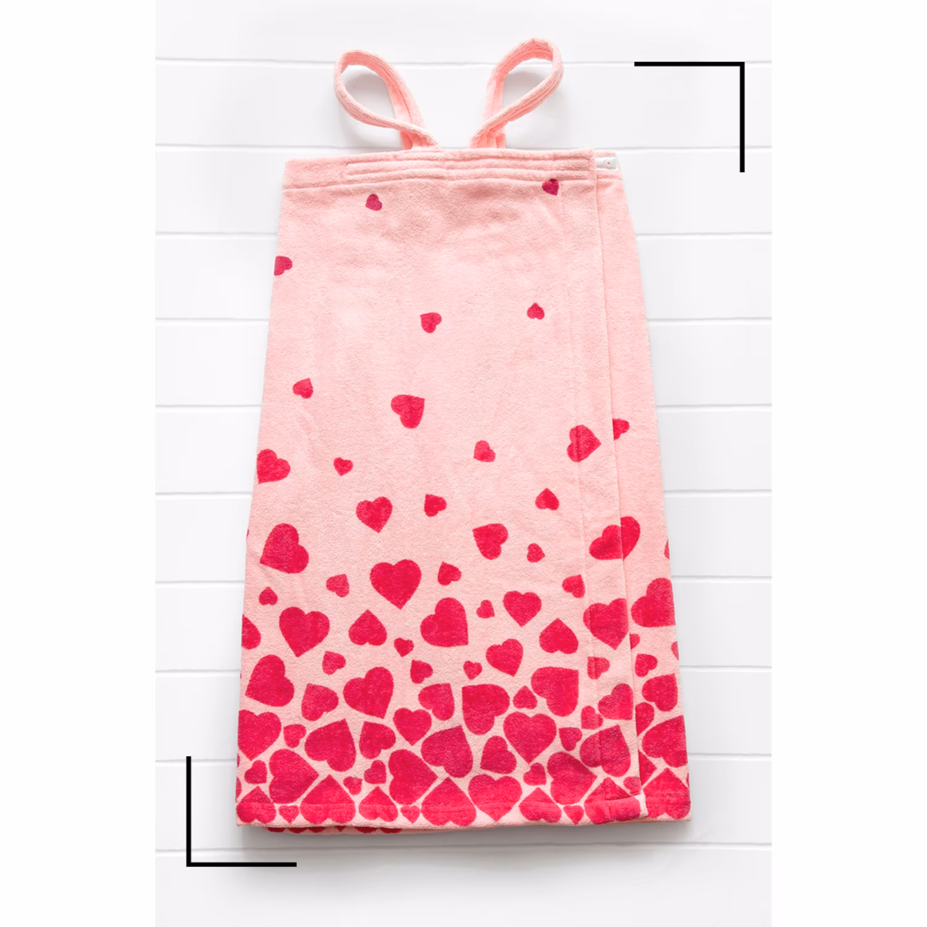 حوله دکلته زنانه پودایران طرح قلب صورتی سایز آزاد (100درصد پنبه) ضد حساسیت