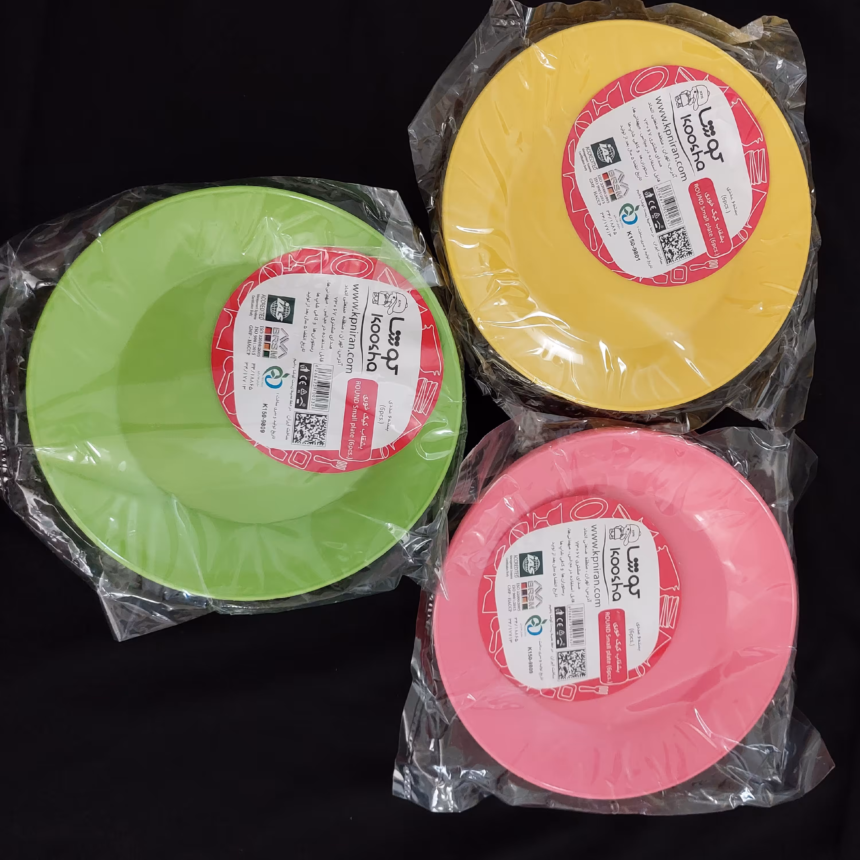 پیش دستی رنگی کیک خوری یکبار مصرف 6 عددی کوشا