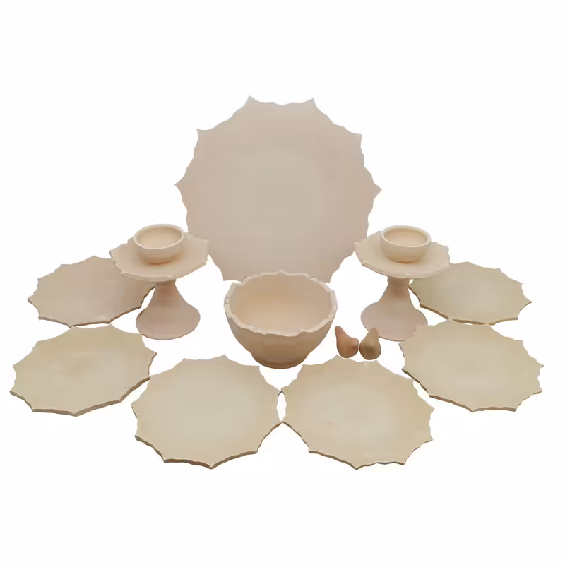   ست 12 تکه هفت سین سفالی خام مدل ستاره کد H1005 ( پس کرایه )