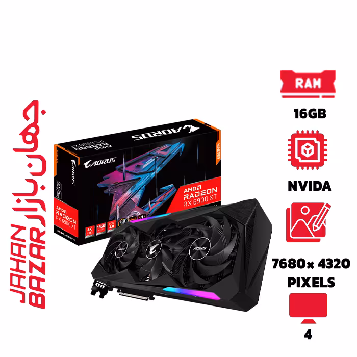 کارت گرافیک گیگابایت GIGABYTE 6900XT Aorus Master 16GB ظرفیت 16 گیگابایت
