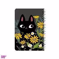 دفترچه یادداشت بامبیلیپ مدل چوبی طرح گربه در میان گل ها کد 6097498