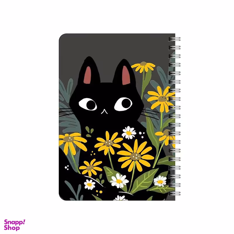 دفترچه یادداشت بامبیلیپ مدل چوبی طرح گربه در میان گل ها کد 6097498