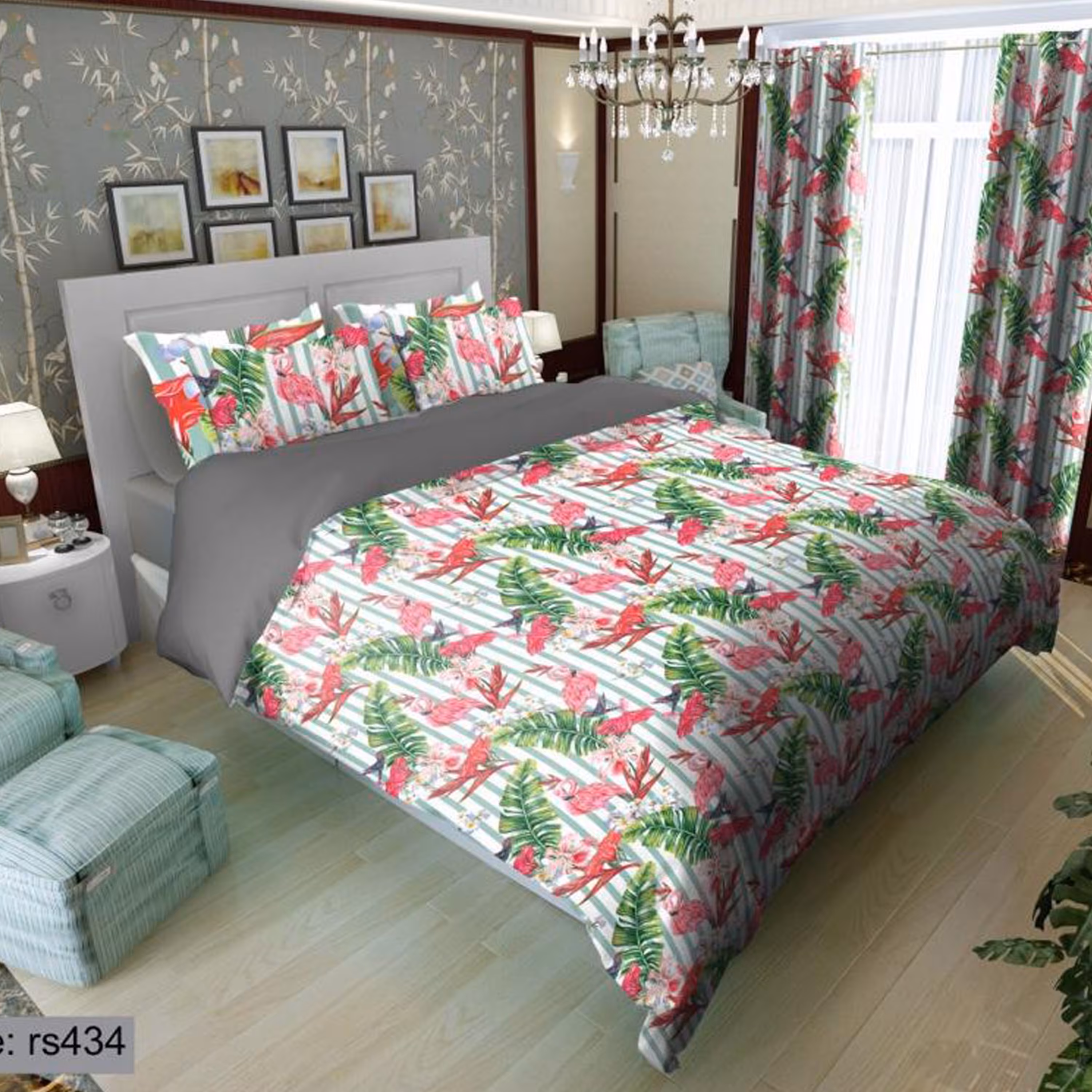 سرویس روتختی 1 نفره تنسل چاپی برندترک لند (Turk Land)  کد rs 434