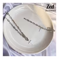 ست دستبند و گردنبند صلیب استیل اسپرت دخترانه و پسرانه 