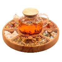 سینی سرو وارمردار پذیرایی دمنوش چوبی لوکس باکس کد LB401