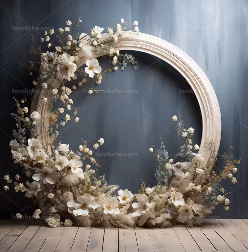 بک دراپ عکاسی با گل های سفید و شکوفه | گرافیک با طعم تربچه