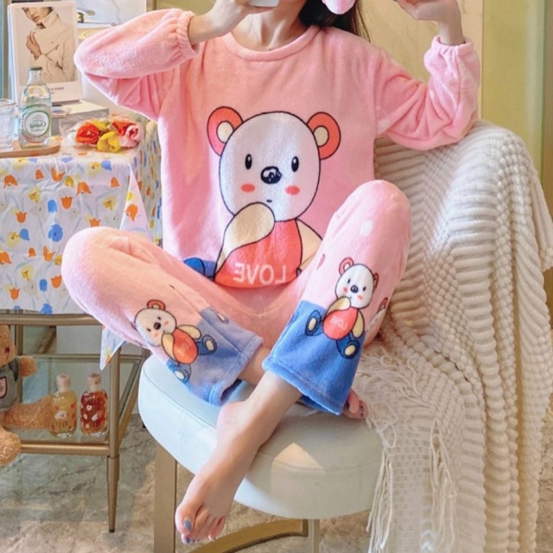 ست بلوز و شلوار تدی حوله ای زنانه وارداتی