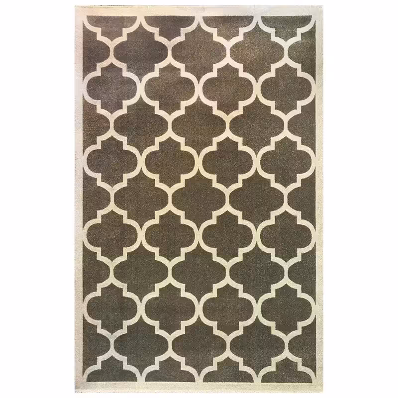 فرش 4متری زمینه طوسی مستطیل طرح هندسی طرح کلاسیک فرش قالیچه کلاسیک فرش طرح فرش ماشینی کد F123