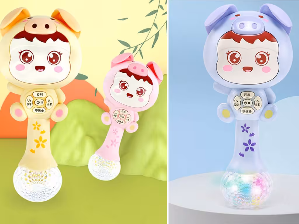 جغجغه موزیکال و چراغ دار اسباب بازی سوبیبر sobebear