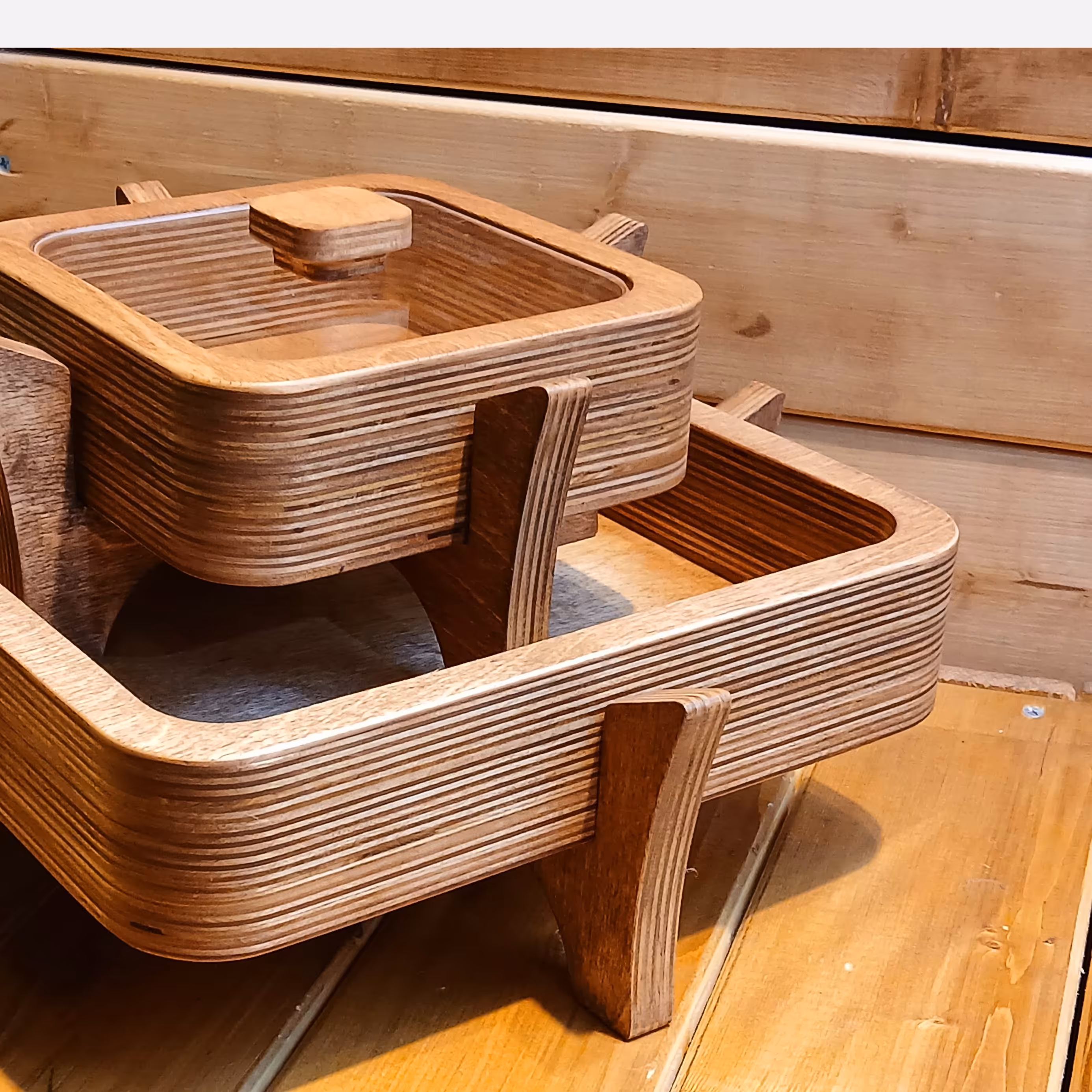 سرویس چوبی شکلات و میوه خوری