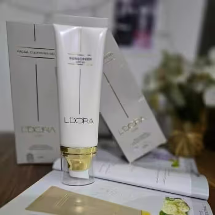 کرم ضد آفتاب SPF50 بی رنگ مناسب انواع پوست لدورا