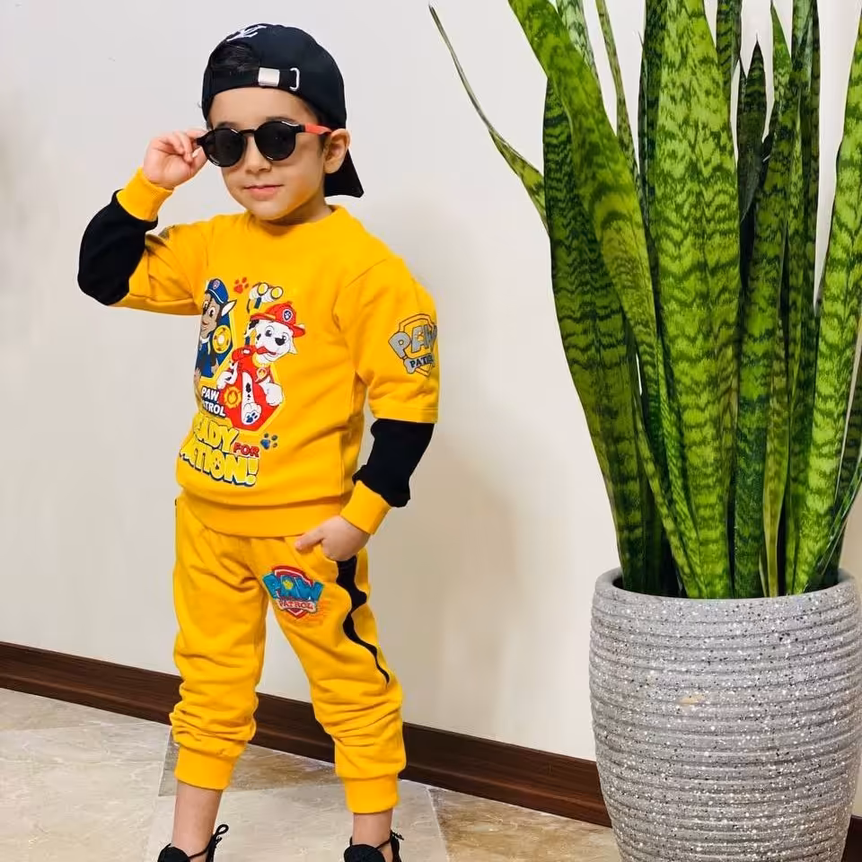 بلوز و شلوار پاییزی جیب دار پسرونه ، طرح سگ های نگهبان،  مناسب 6 تا 9 سال