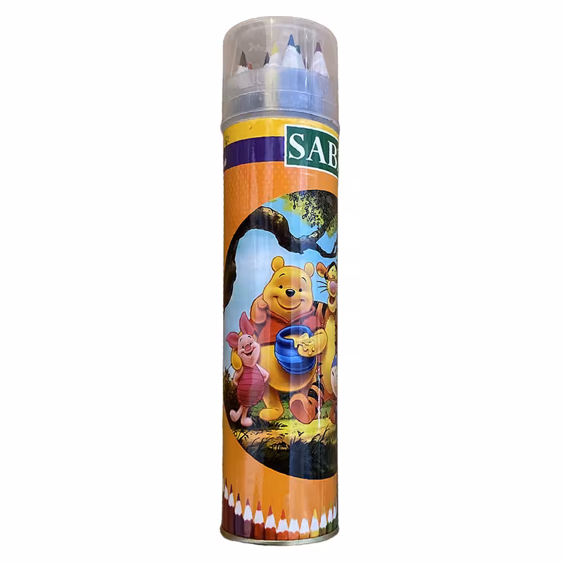 مداد رنگی 12 رنگ سبز مدل استوانه Pooh