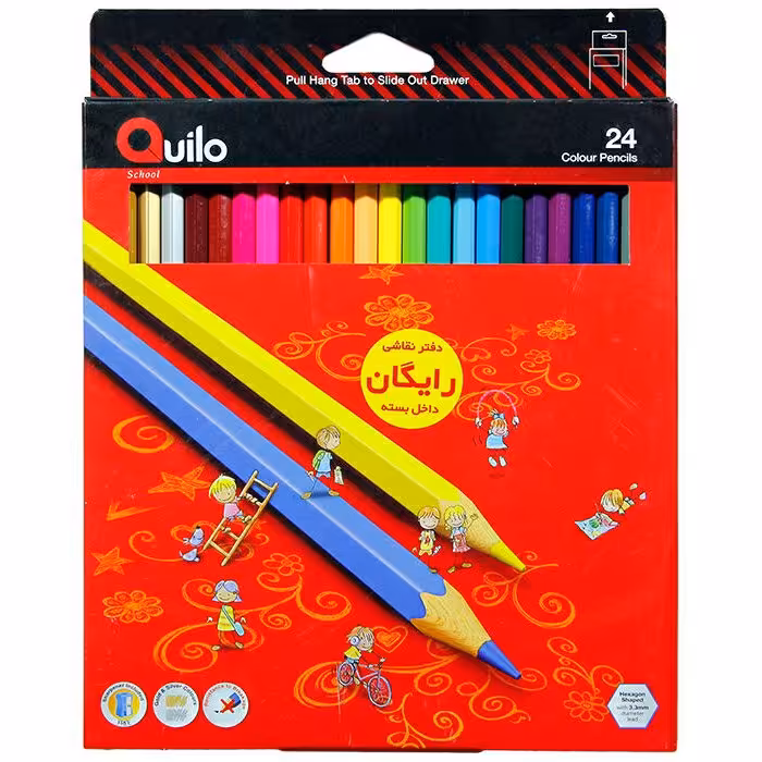 مداد رنگی 24 رنگ کوییلو ( Quilo ) درجه یک