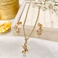 نیم ست پرنده استیل زنانه دخترانه